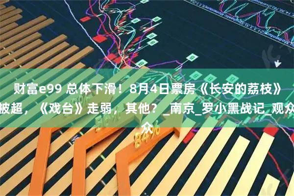 财富e99 总体下滑！8月4日票房《长安的荔枝》被超，《戏台》走弱，其他？_南京_罗小黑战记_观众