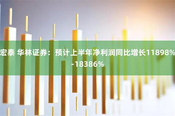 宏泰 华林证券：预计上半年净利润同比增长11898%-18386%